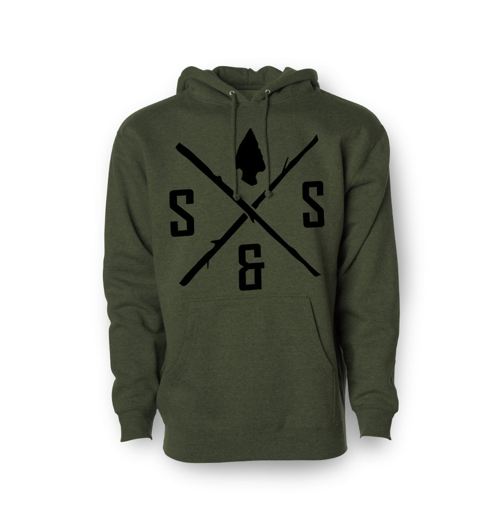 BLACK LOGO ARMY PULLOVER