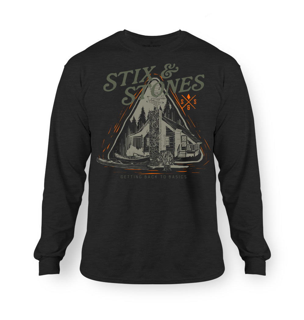 Long Sleeves, black Hunting and Fishing cabin 