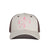 Outdoor hats, White and brown mesh back hat, light pink logo